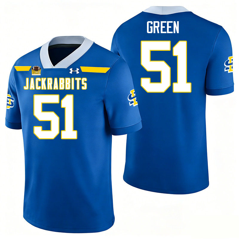 South Dakota State Jackrabbits #51 Logan Green College Football Jerseys,Uniforms-Royal
